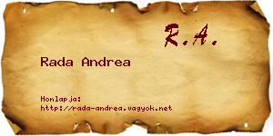 Rada Andrea névjegykártya